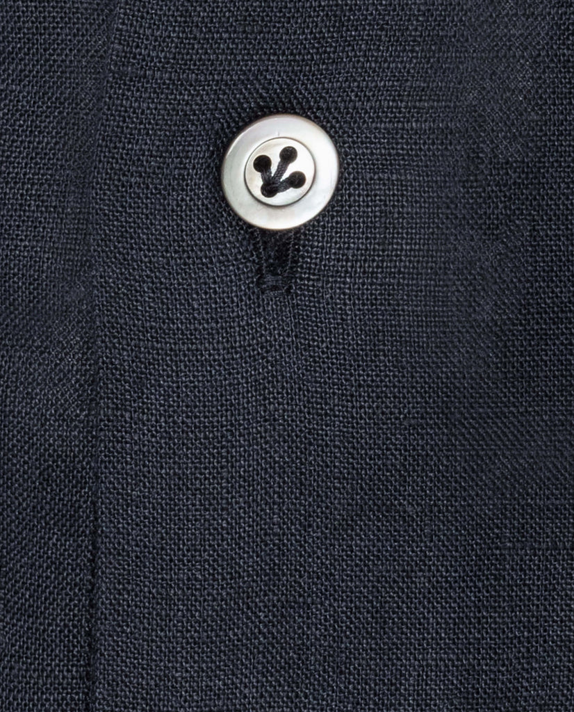 Albini Navy Blue Pure Linen Batiste