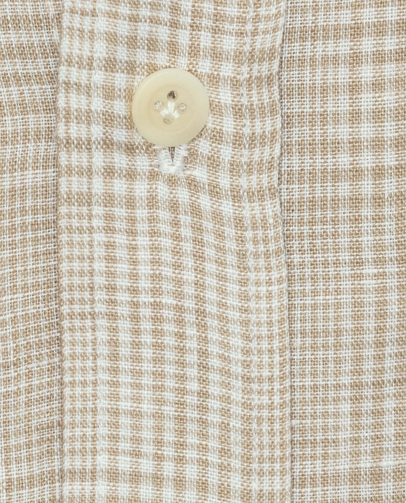 Albini Sand & White with Glencheck Pure Linen Batiste