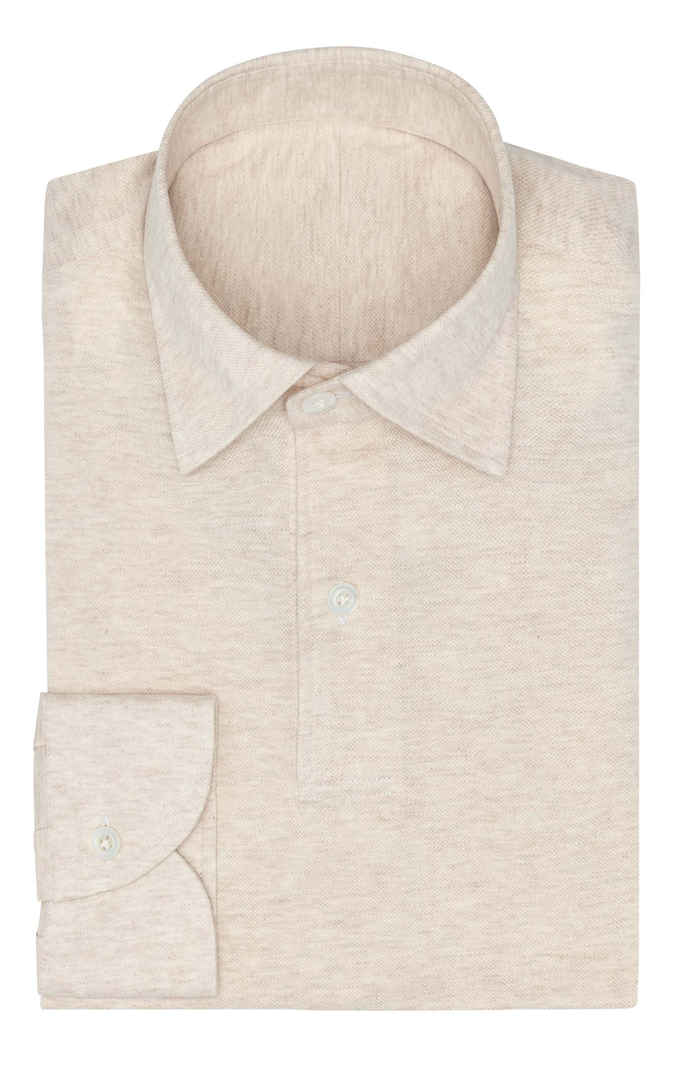 Light Sand Mélange Cotton Piqué Knit