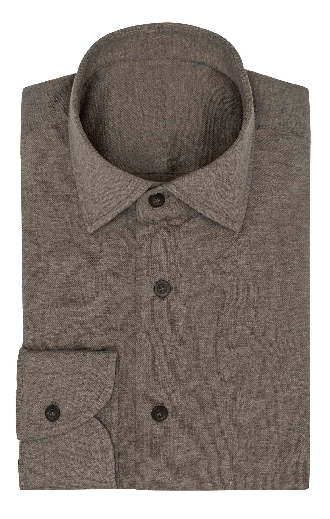 Walnut Mélange Cotton Piqué Knit