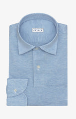 Sky Blue Mélange Cotton Piqué Knit Inspiration