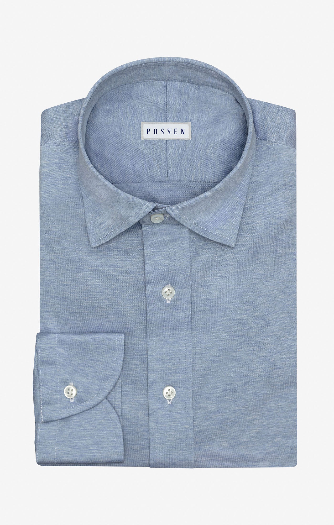 Sky Blue Mélange Cotton Jersey