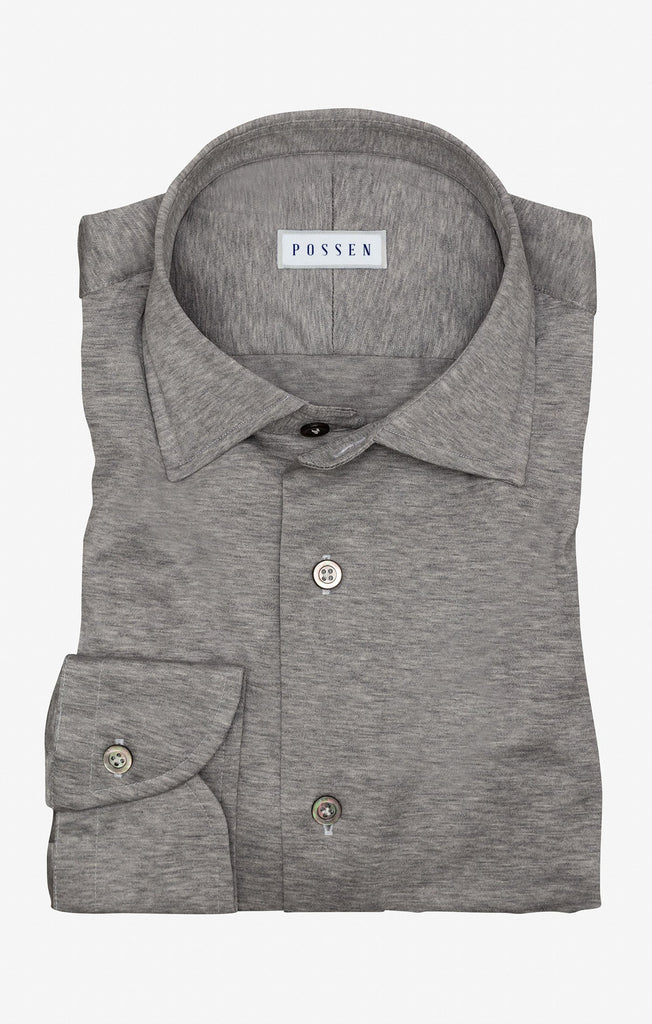 Light Grey Mélange Cotton Jersey