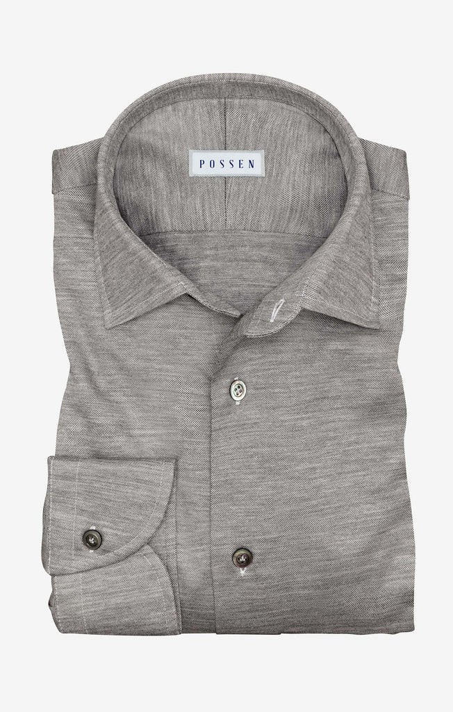 Reda Light Grey S120 Wool & Lyocell Piqué Knit