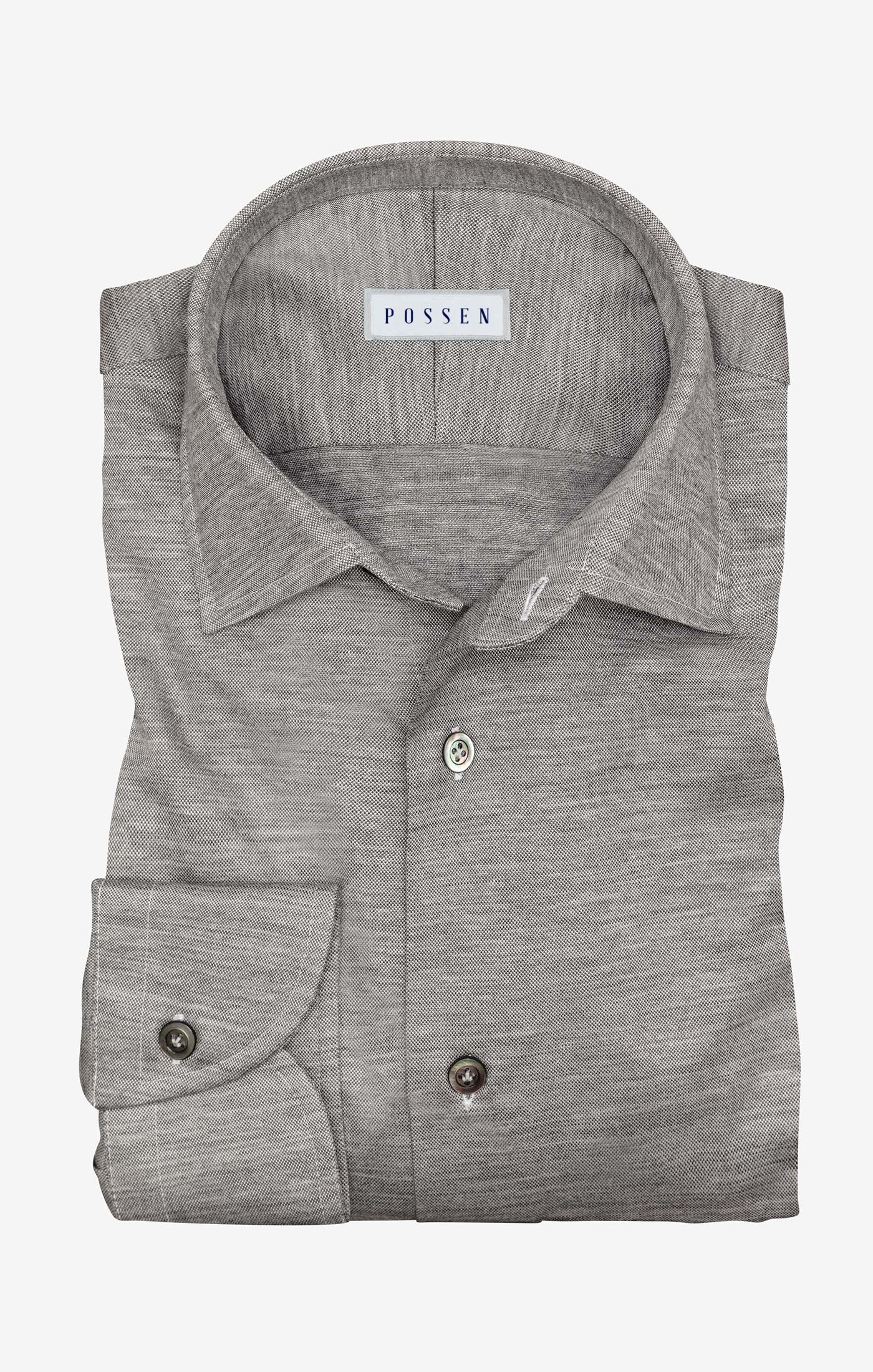 Light Grey Wool Lyocell Piqué Knit