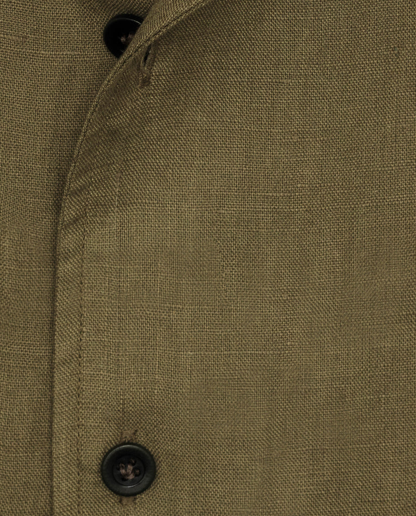 Albini Olive Green Pure Linen Batiste