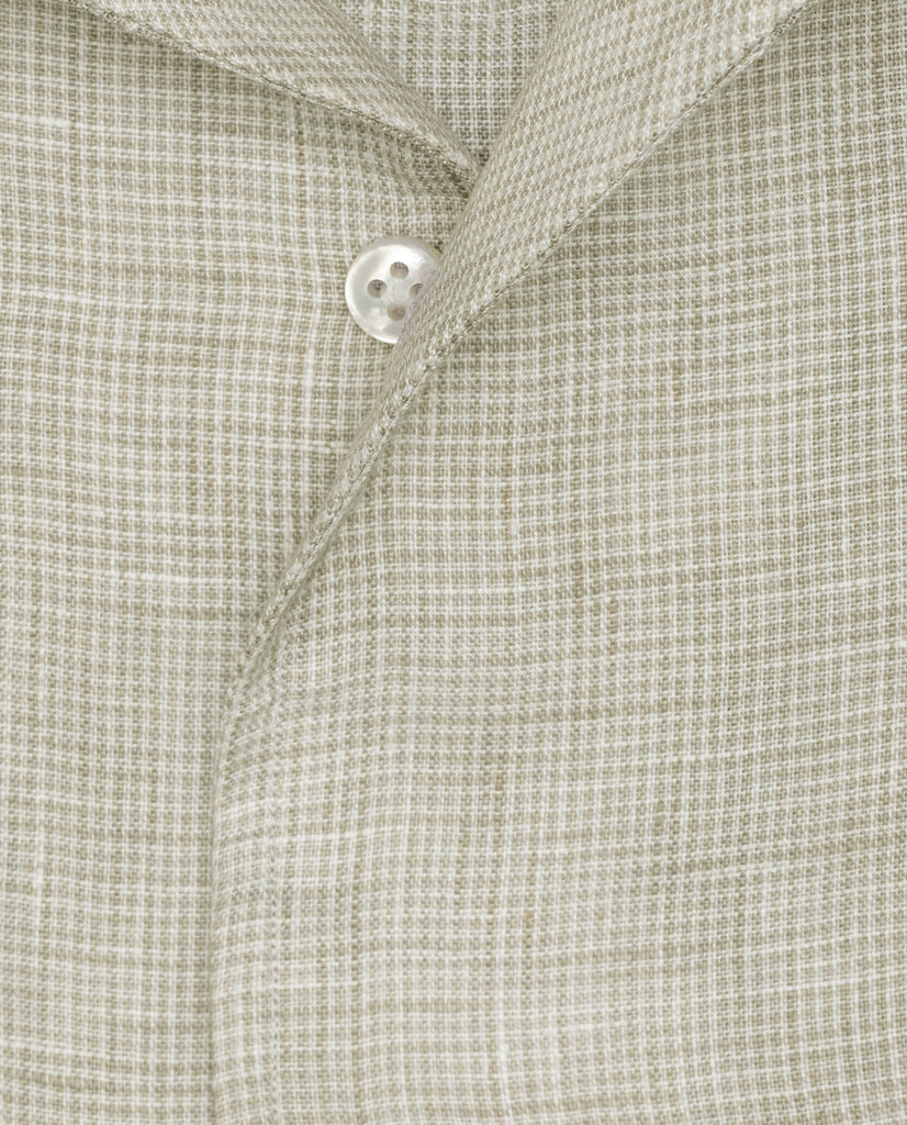 Albini Sand Houndstooth Pure Linen Batiste