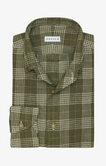 olive linen with off white check Inspiration