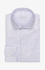 white cotton with light blue lilac tattersall check Inspiration