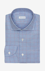 white cotton poplin with blue red prince of wales check Inspiration