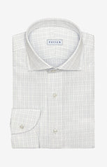 white cotton poplin with fine mixed blue tattersall check Inspiration