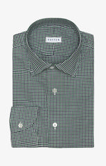 white cotton poplin with navy green tattersall check Inspiration
