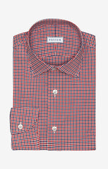 white cotton poplin with navy red tattersall check Inspiration