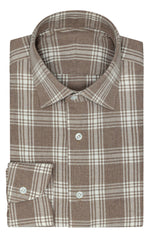 Light Brown Cotton Flannel With Off White Check Inspiration