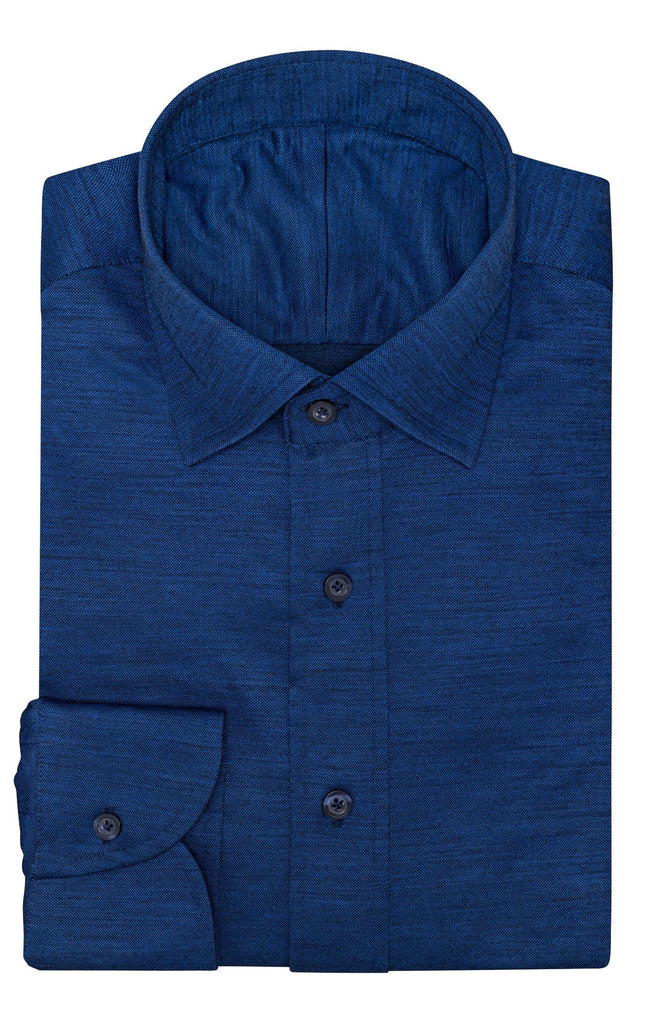 Reda Royal Blue S120 Wool & Lyocell Piqué Knit