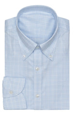 White Light Blue Cotton Twill With Subtle Check Inspiration