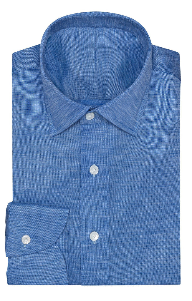 Reda Azure Blue S120 Wool & Lyocell Piqué Knit