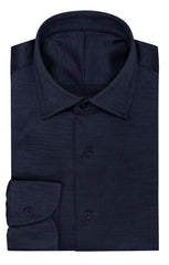 Midnight Blue Wool Lyocell Piqué Knit Inspiration