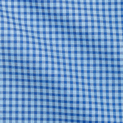 Albiate Plain Weave Check Light Blue & Mid Blue Two Ply Cotton