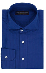 Albini Blue Striped Seersucker