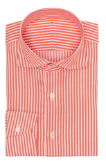 coral cotton linen twill with white stitched stripes Inspiration