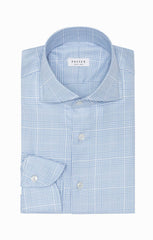 Albini light   blue cotton flannel with check Inspiration