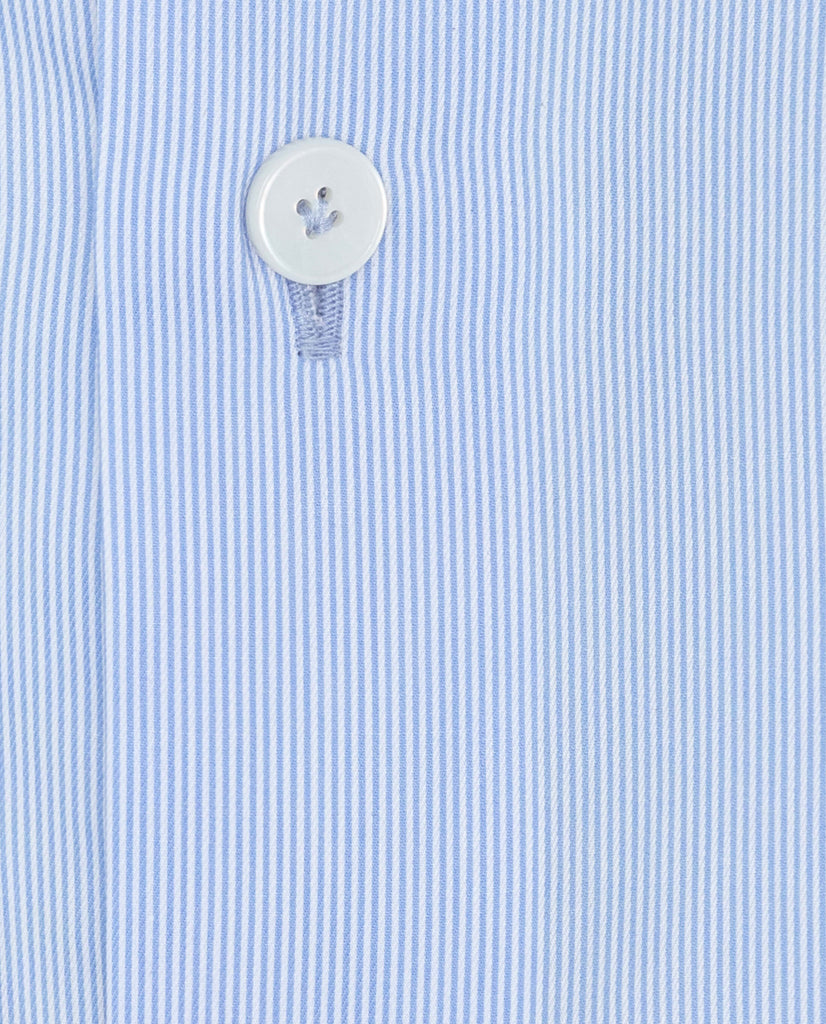 Albini Sky Blue Hairline Twill 365 Easy Care Fine Cotton