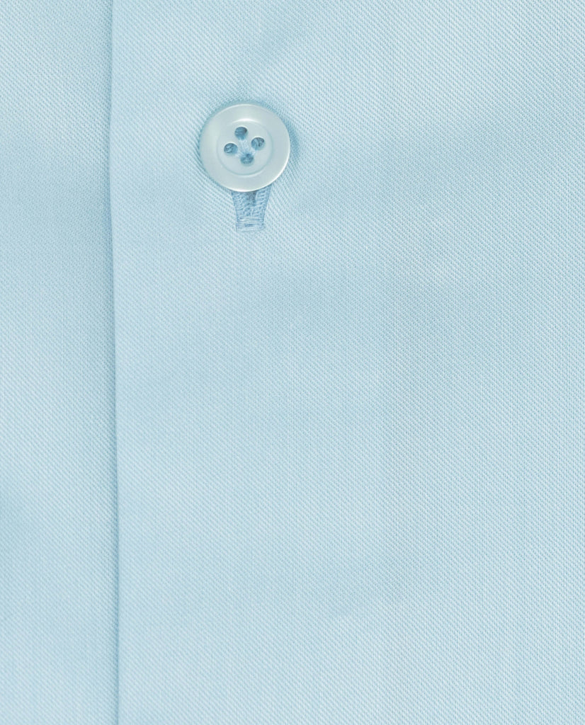 Albini Sky Blue Stretch Fine Twill 365 Easy Care Cotton