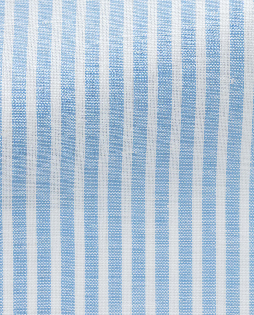 Weba Sky Blue Stripe Cotton & Linen Chambray