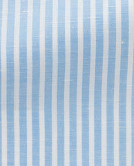 Weba Sky Blue Stripe Cotton & Linen Chambray