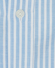 Weba Sky Blue Stripe Cotton & Linen Chambray