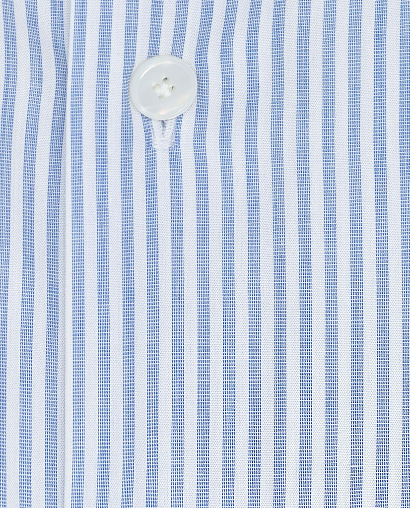 Albini Storm Blue Stripe Cotton 365 Easy Care Cotton