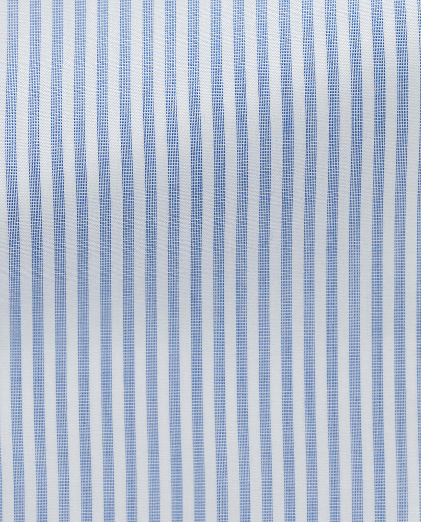 Albini Storm Blue Stripe Cotton 365 Easy Care Cotton