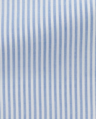 Albini Storm Blue Stripe Cotton 365 Easy Care Cotton