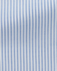 Albini Storm Blue Stripe Cotton 365 Easy Care Cotton