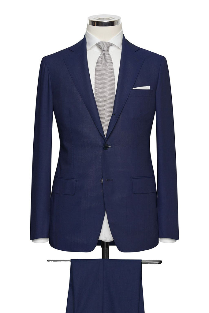 Barberis Canonico Neapolitan Blue Plain Weave S110 Doppio Ritorto Tropical Merino Wool