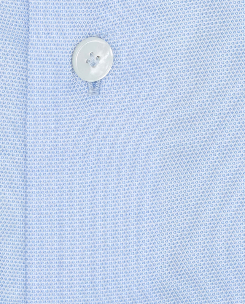 Albini Teal Blue Micro Design Dobby 365 Easy Care Fine Cotton