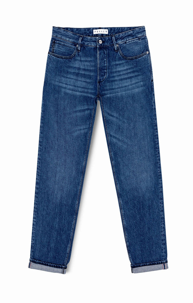 Candiani Mid Blue Selvedge Rigid Washed Jeans