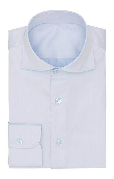 Thomas Mason Light Blue Two Ply Sea Island Cotton Dobby Twill