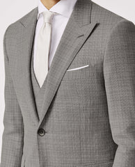 REDA S130 Light Merino Wool Light Grey Micro Fancy Weave