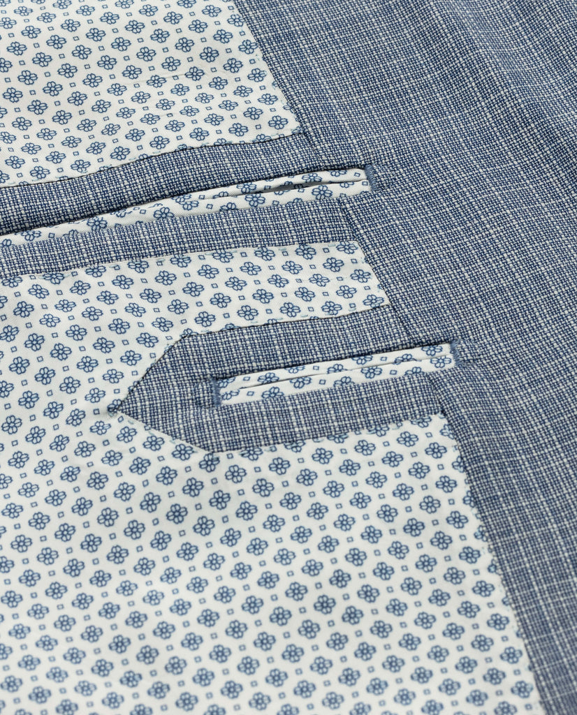 REDA S130 Light Merino Wool Light Blue Micro Fancy Weave