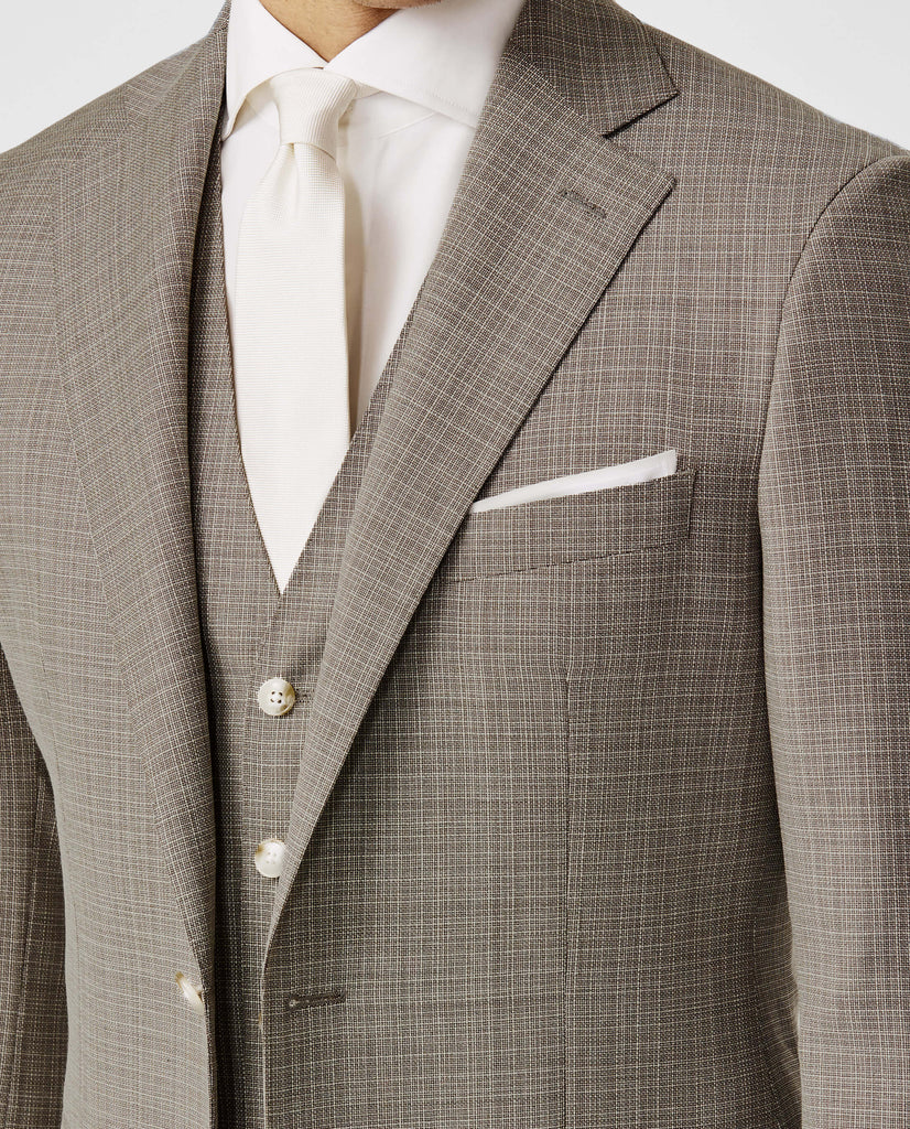 REDA S130 Light Merino Wool Light Brown Micro Fancy Weave