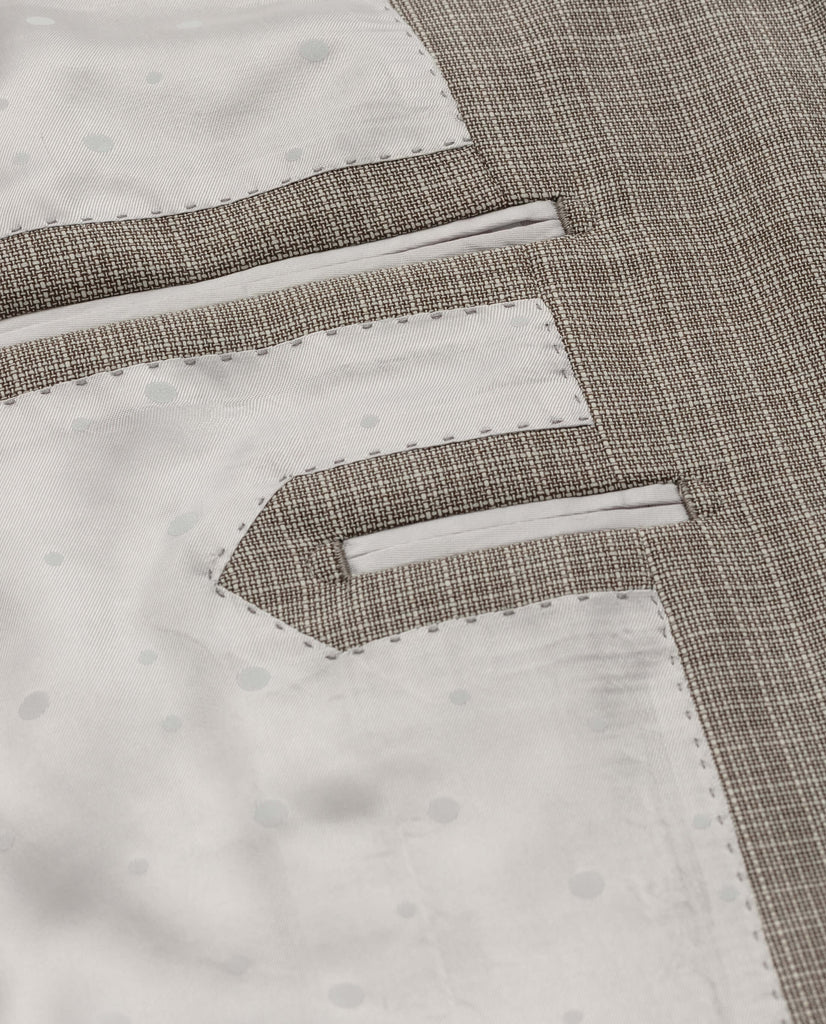 REDA S130 Light Merino Wool Light Brown Micro Fancy Weave