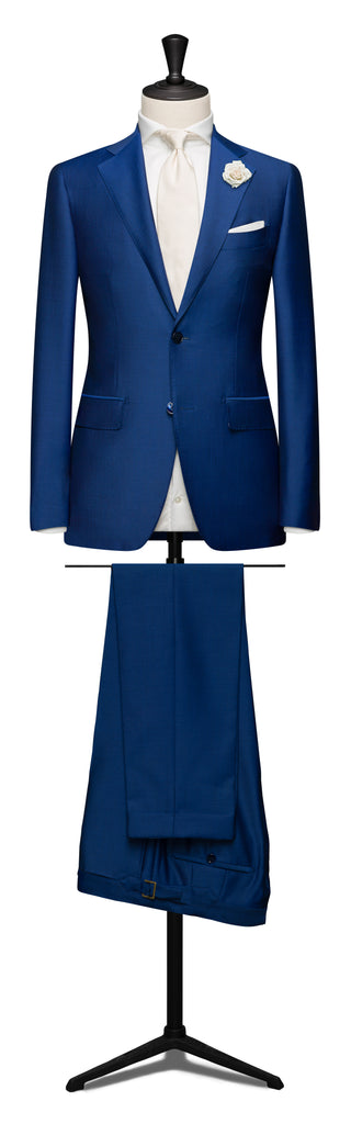 Barberis Canonico Bright Blue Fine Twill Merino Wool & Mohair Solaro Doppio Ritorto