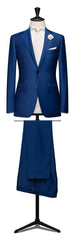 Barberis Canonico Bright Blue Fine Twill Merino Wool & Mohair Solaro Doppio Ritorto
