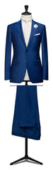 Barberis Canonico Bright Blue Fine Twill Merino Wool & Mohair Solaro Doppio Ritorto