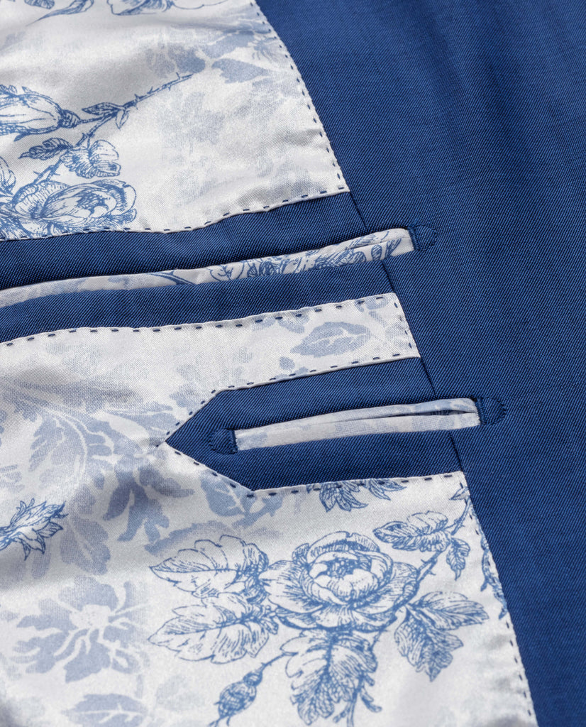 Barberis Canonico Bright Blue Fine Twill Merino Wool & Mohair Solaro Doppio Ritorto