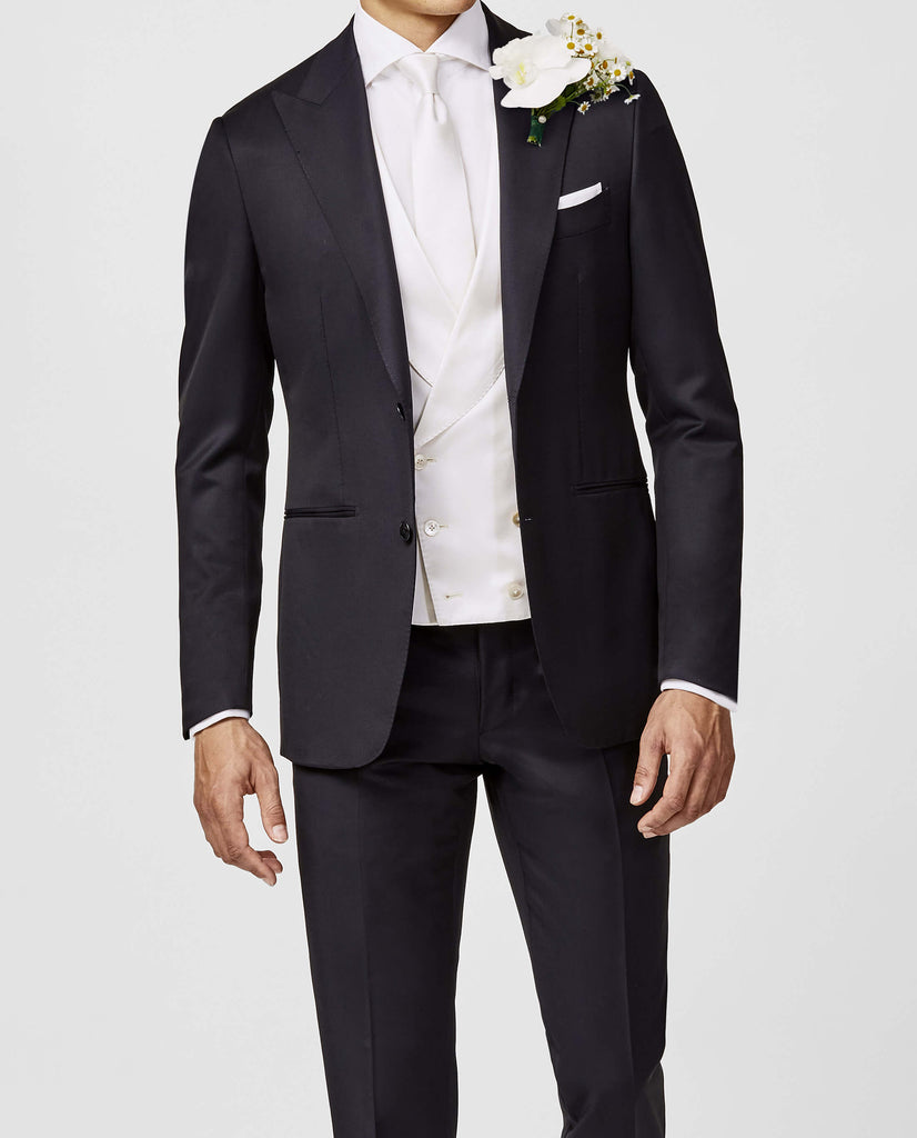 Barberis Canonico Midnight Blue Fine Twill Wool & Mohair Solaro Doppio Ritorto