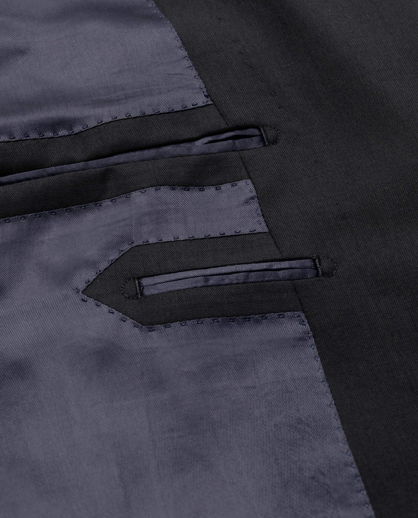 Barberis Canonico Midnight Blue Fine Twill Wool & Mohair Solaro Doppio Ritorto