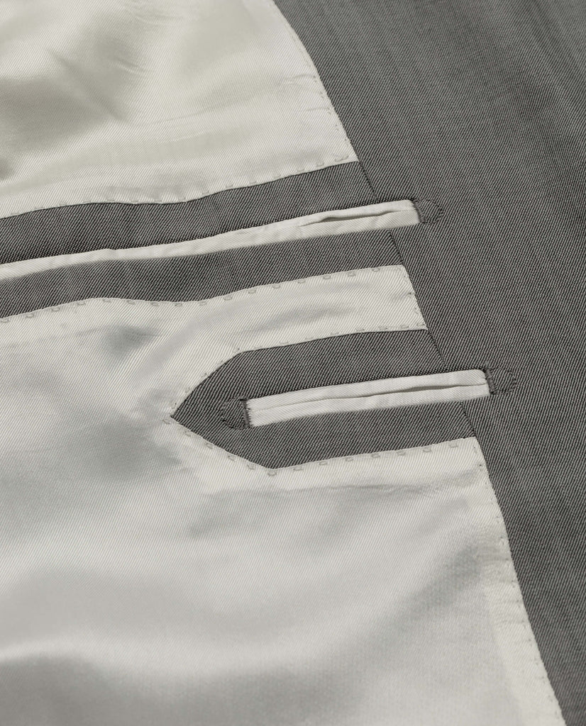 Barberis Canonico Light Grey Fine Twill Wool & Mohair Solaro Doppio Ritorto